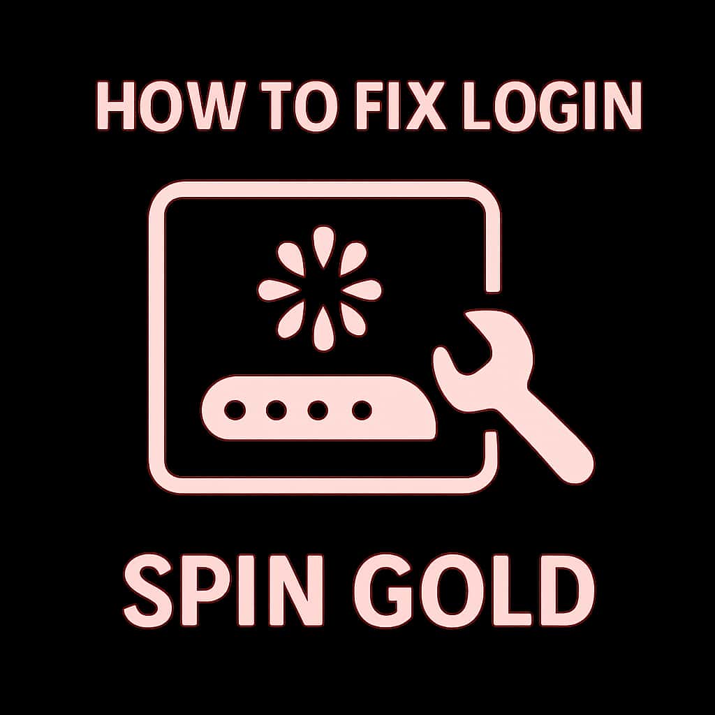 A badge representing guidance for Spin Gold login issues.