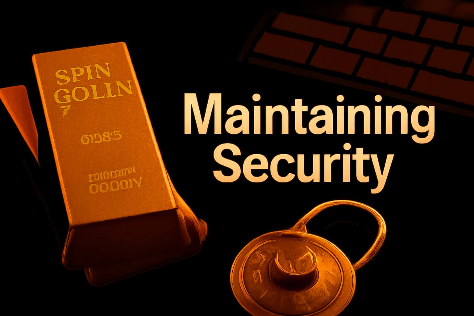 An informational scene about maintaining security for the Spin Gold platform.