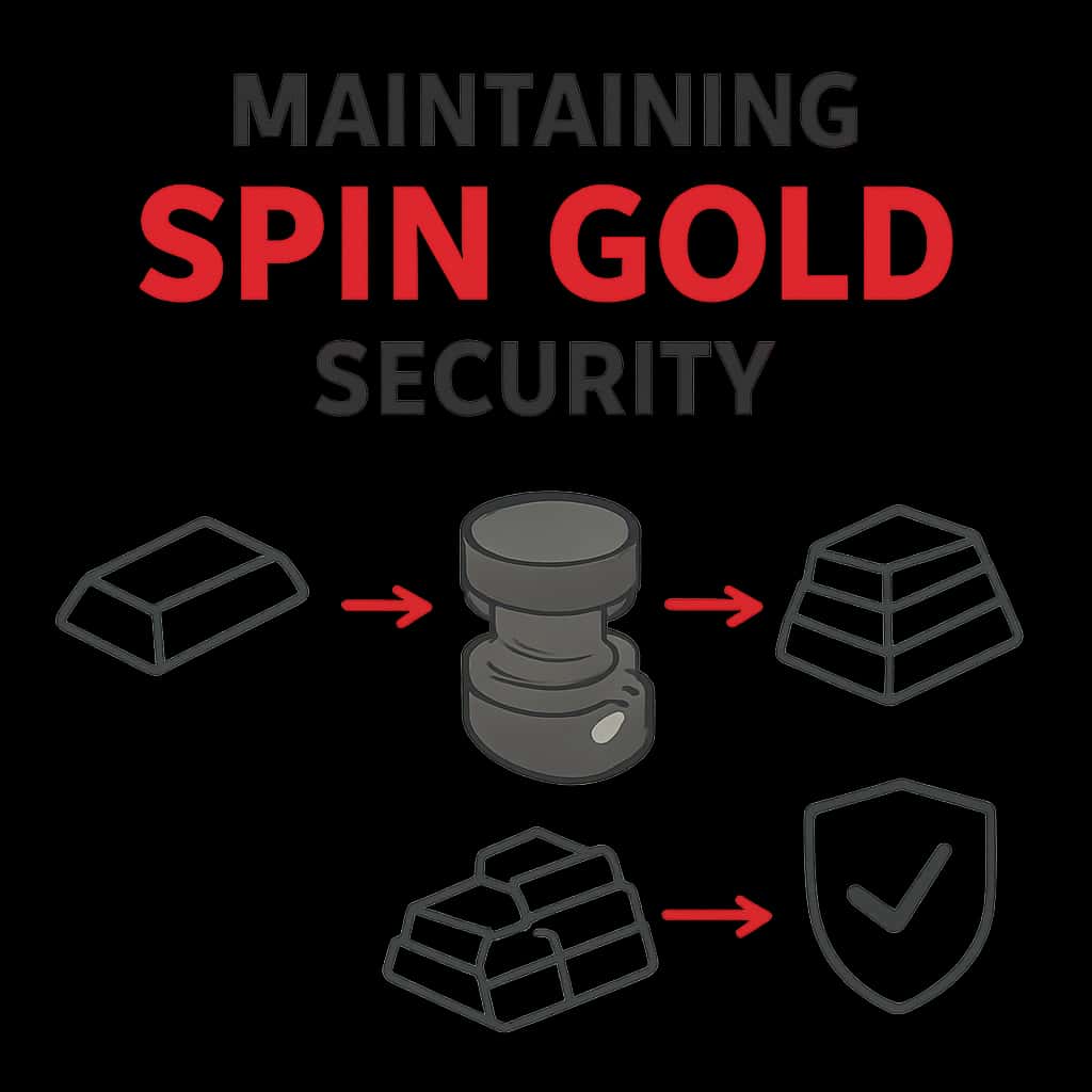 An educational diagram about maintaining security in Spin Gold.
