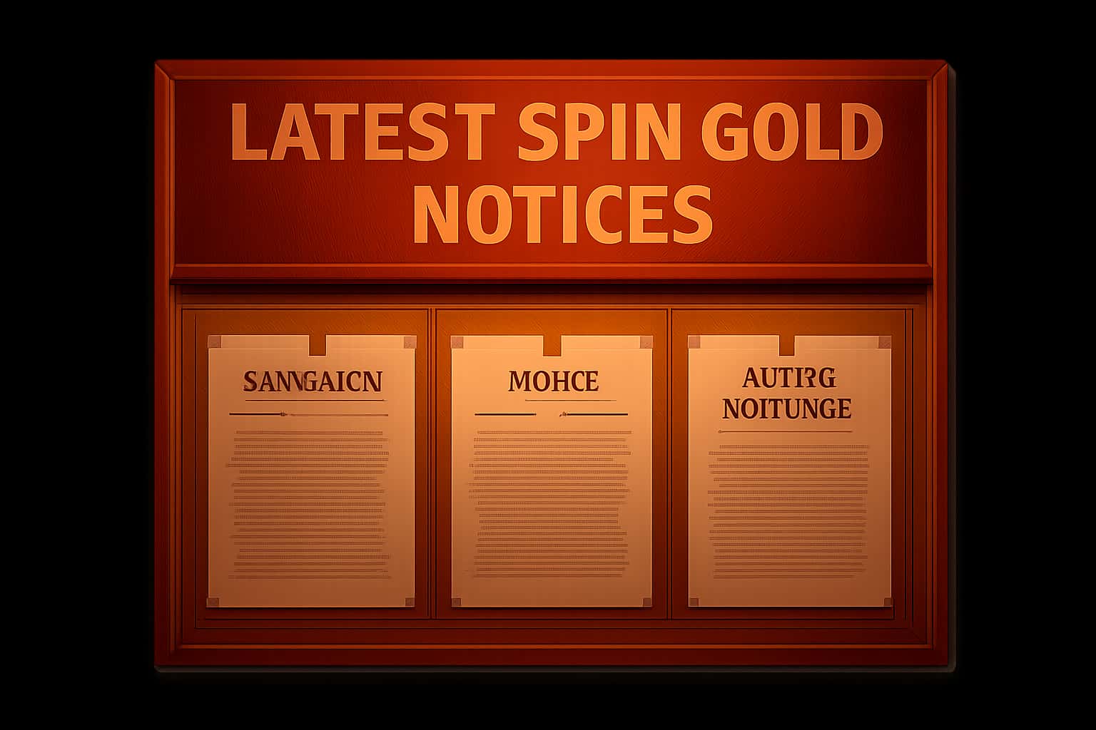 Overview of latest notices regarding Spin Gold platform.