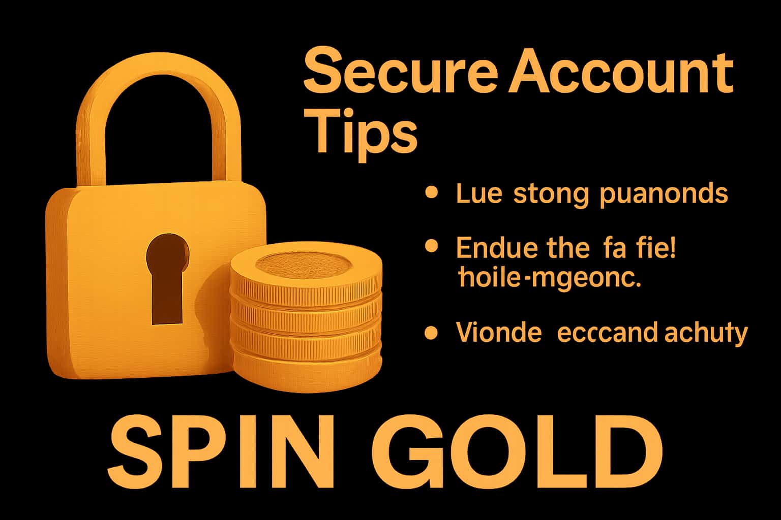 Informational scene featuring tips for managing a Secure Spin Gold account.