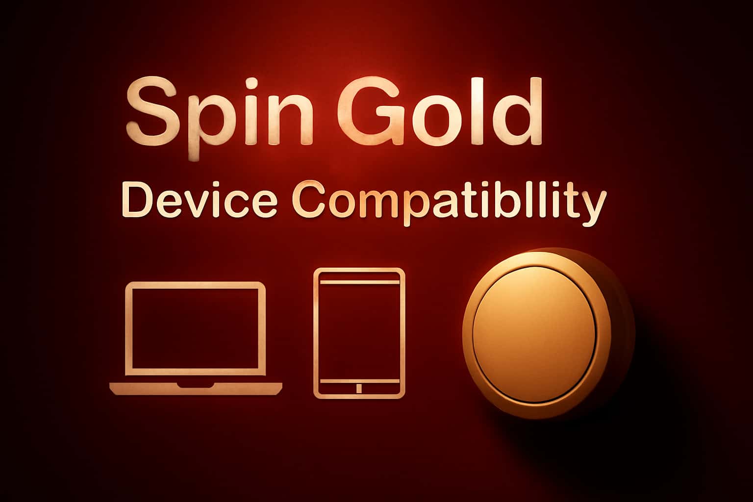 An informational scene showcasing the compatibility of devices for the Spin Gold platform.