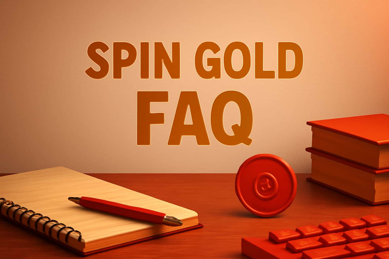 Informational scene depicting the Spin Gold FAQ.