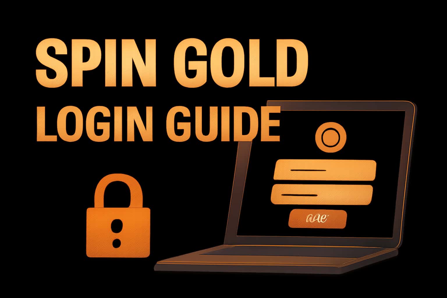 A professional illustration of a Spin Gold login interface with #c4181a accents.