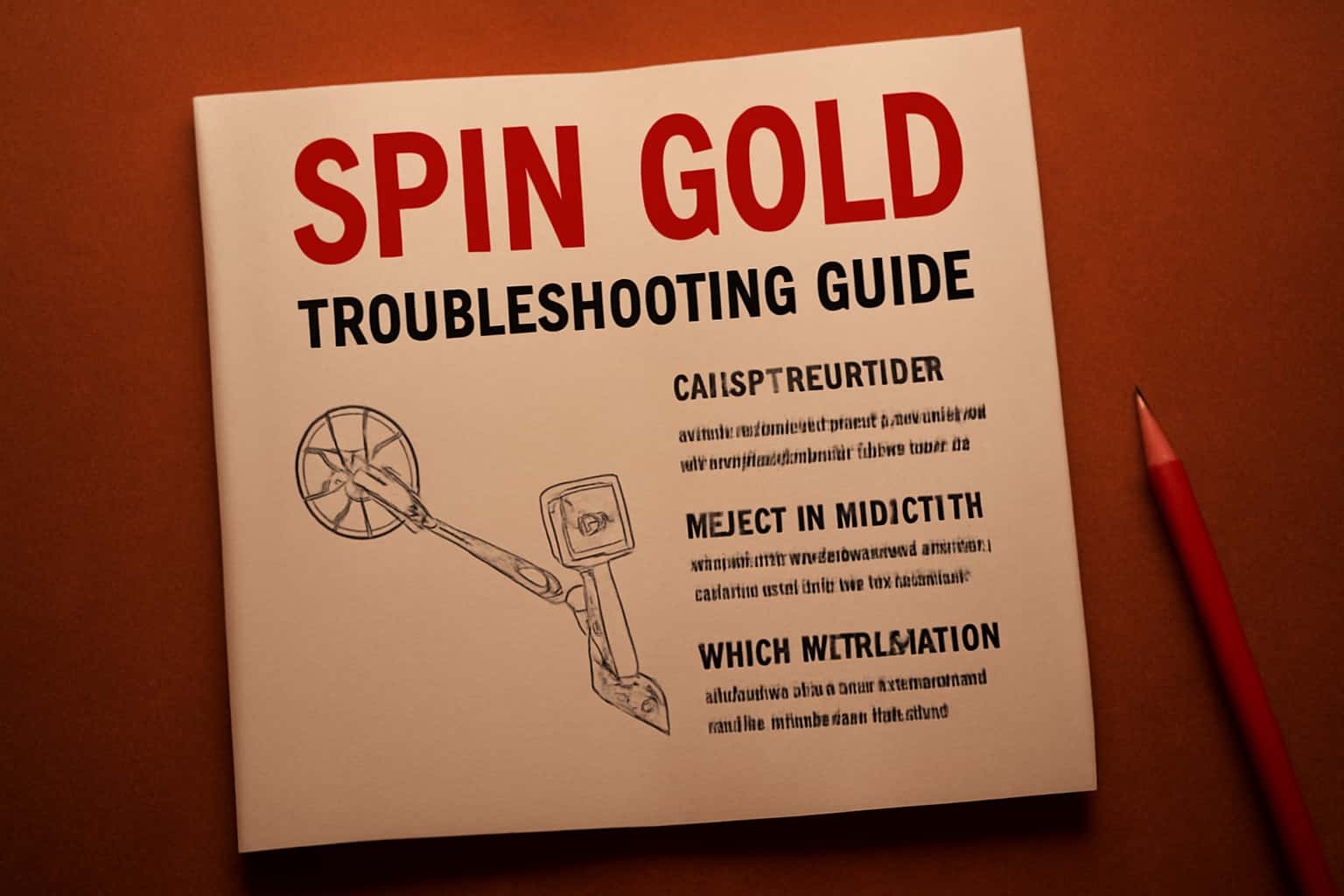 An informative scene illustrating a troubleshooting guide for the Spin Gold platform.