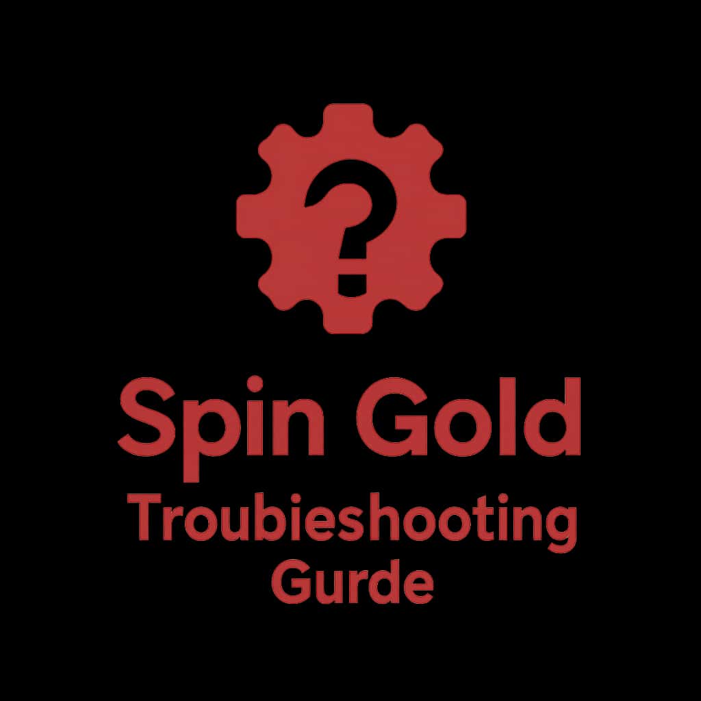 An icon representing the Spin Gold Troubleshooting Guide with a professional design.