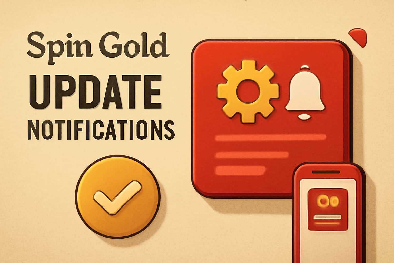 An informative scene showcasing Spin Gold Update Notifications in a modern design.
