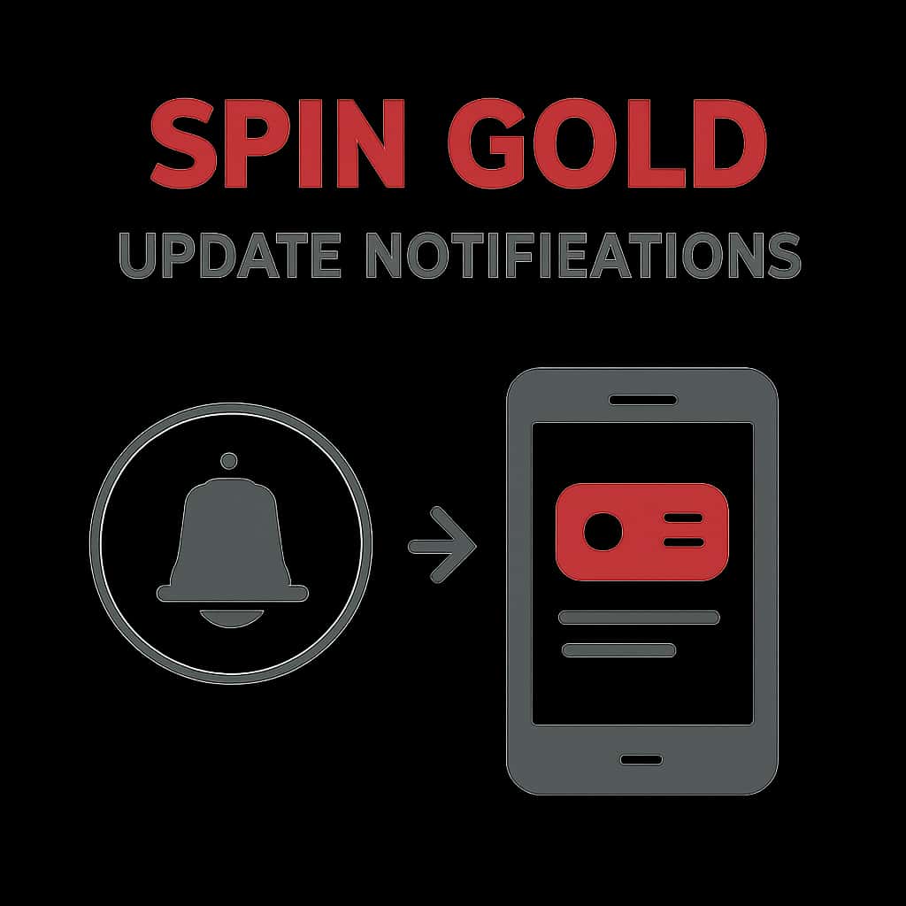 Illustration detailing the Spin Gold Update Notifications process.