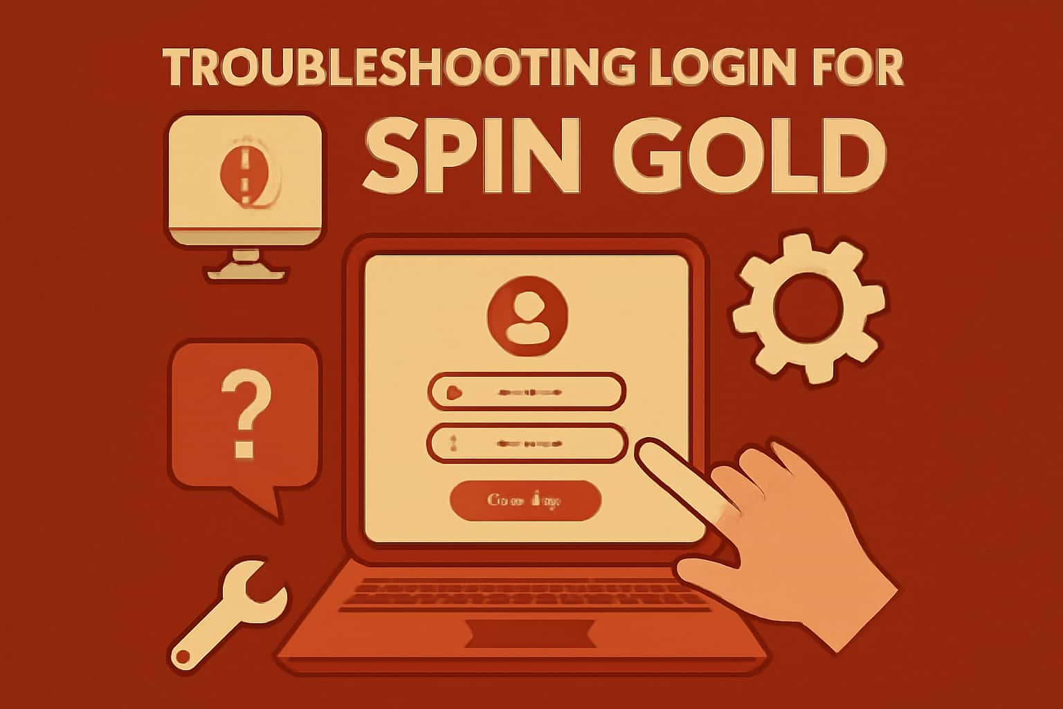 An informative visual representation of troubleshooting login for Spin Gold.