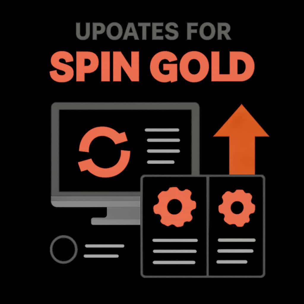 An educational diagram showcasing features and updates of Spin Gold.