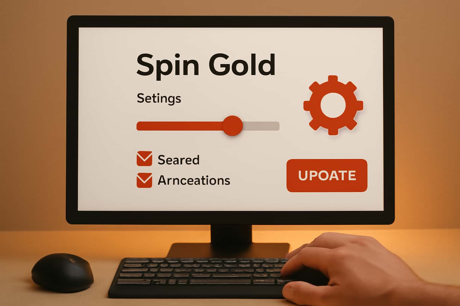A professional representation of the Spin Gold settings interface.
